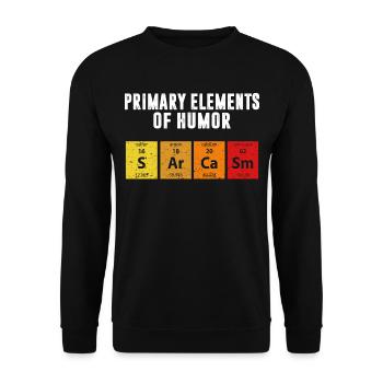 Periodensystem lustige Chemiker Chemie Spruch - Unisex Pullover - Schwarz - Vorne - Alina (178cm) & Michal (187cm)