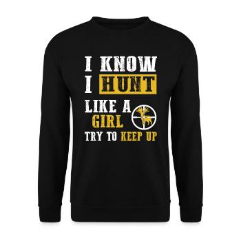 chasseur - Sweat-shirt Unisexe - noir - Devant - Alina (178cm) & Michal (187cm)