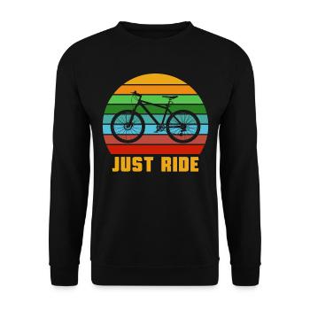 Retro cycling bike mountain bike - Unisex Sweatshirt - black - Front - Alina (178cm) & Michal (187cm)