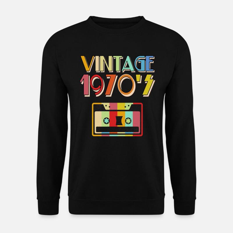 Retro 70er Jahre Vintage Classic Kassette - Unisex Pullover - Schwarz