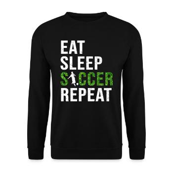 Soccer Soccer Team Eat Sleep Soccer Repeat - Unisex Sweatshirt - black - Front - Alina (178cm) & Michal (187cm)