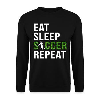 Eat Sleep Soccer Repeat - Unisex Sweatshirt - black - Front - Alina (178cm) & Michal (187cm)