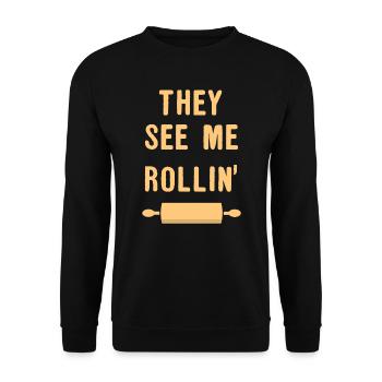 Baker Bakery Baking baked goods funny sayings - Unisex Sweatshirt - black - Front - Alina (178cm) & Michal (187cm)