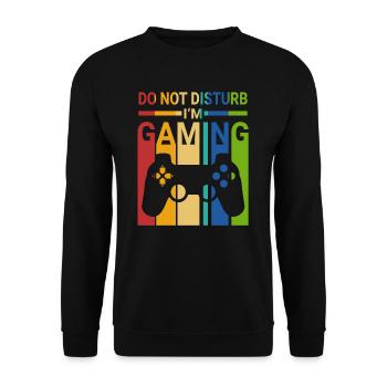 Retro Gaming Gamer Controller Video Game Joystick - Unisex Pullover - Schwarz - Vorne - Alina (178cm) & Michal (187cm)