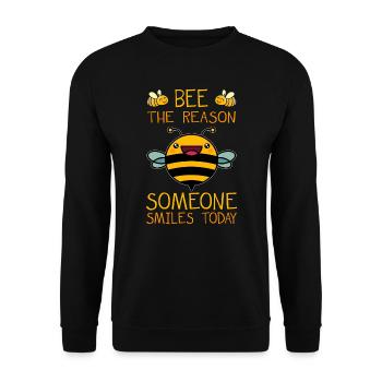 Bienen Biene Wortspiel Wortwitz - Unisex Pullover - Schwarz - Vorne - Alina (178cm) & Michal (187cm)