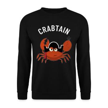Crab Captain Crustacean Seafarer Captain - Unisex Sweatshirt - black - Front - Alina (178cm) & Michal (187cm)