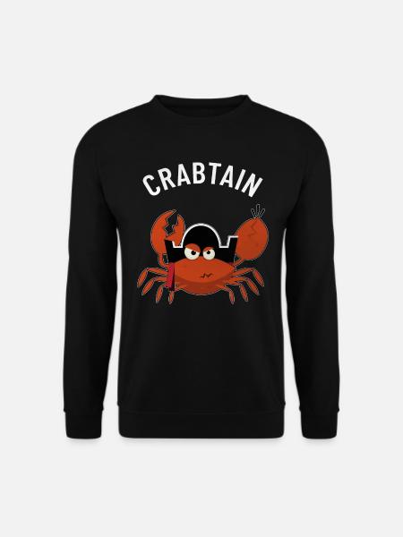Krabbe Captain Krebs Krebstier Seefahrer Kapitän - Unisex Pullover - Schwarz
