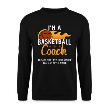 Entraîneur de basket-ball - Sweat-shirt Unisexe - noir - Devant - Alina (178cm) & Michal (187cm)