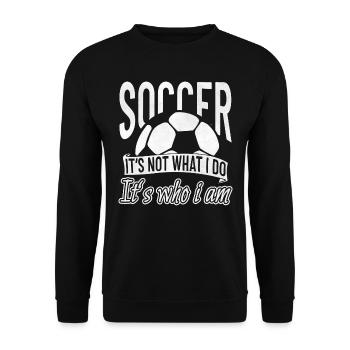 Fußball Soccer Ball Fußballplatz Ballsport Sport - Unisex Pullover - Schwarz - Vorne - Alina (178cm) & Michal (187cm)