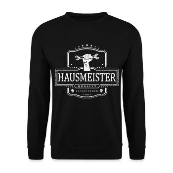 Hausmeister Facility Manager Arbeit Job Geschenk - Unisex Pullover - Schwarz - Vorne - Alina (178cm) & Michal (187cm)