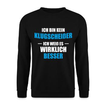 Ich bin kein Klugscheisser ich weiss es besser - Unisex Pullover - Schwarz - Vorne - Alina (178cm) & Michal (187cm)