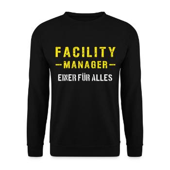 Facility Manager Hausmeister Shirt Geschenk - Unisex Pullover - Schwarz - Vorne - Alina (178cm) & Michal (187cm)