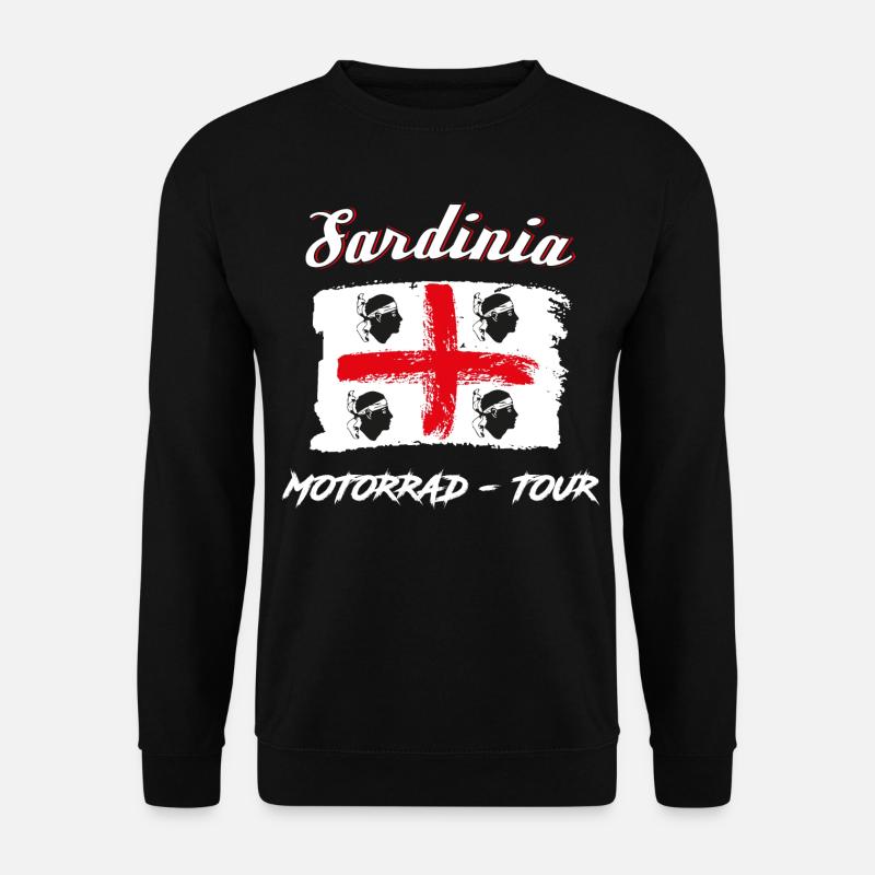 Sardinien Flagge Motorrad Tour Geschenk - Unisex Pullover - Schwarz