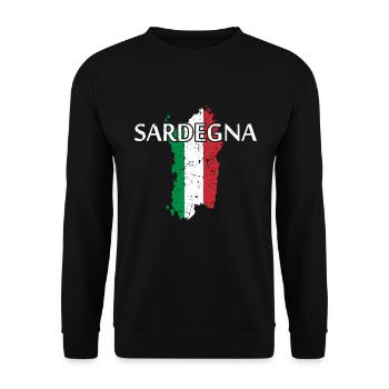 Sardinien Italien Flagge Sardegna Insel - Unisex Pullover - Schwarz - Vorne - Alina (178cm) & Michal (187cm)