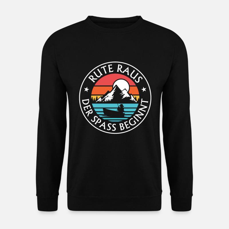 Rute Raus der Spass gebinnt Angeln Fischen - Unisex Pullover - Schwarz
