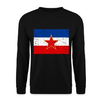 Jugoslawien Flagge Jugoslavia Fahne Stern SFRJ - Unisex Pullover - Schwarz - Vorne - Alina (178cm) & Michal (187cm)