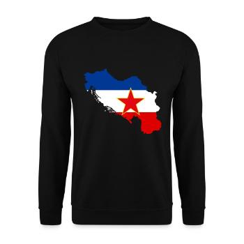 Jugoslawien Flagge Jugoslavia Fahne Land Stern - Unisex Pullover - Schwarz - Vorne - Alina (178cm) & Michal (187cm)