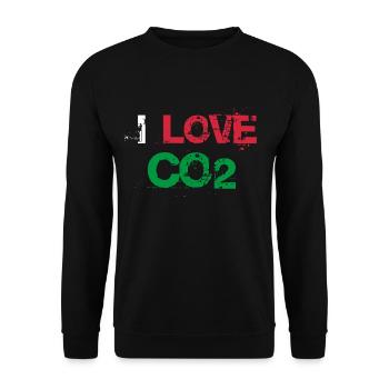Ich liebe CO2 Love Anti Grüne Dieselfahrer - Unisex Pullover - Schwarz - Vorne - Alina (178cm) & Michal (187cm)