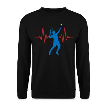 ECG de tennis Heartbeat | Couleurs changeantes - Sweat-shirt Unisexe - noir - Devant - Alina (178cm) & Michal (187cm)