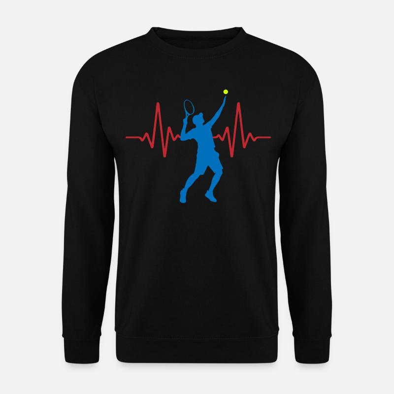 Herzschlag Tennis EKG | Farben änderbar - Unisex Pullover - Schwarz