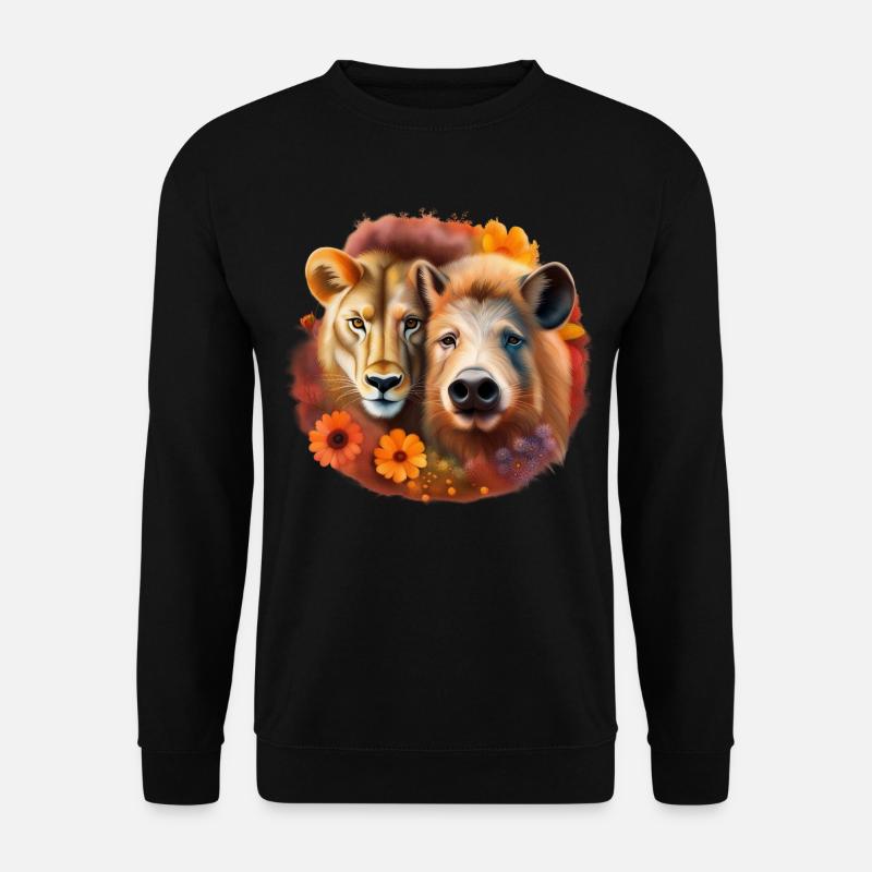 Schwein oder Löwe - Unisex Pullover - Schwarz