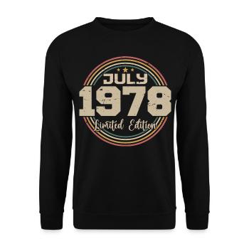1978 Birthday July 1978 Gift July 1978 - Unisex Sweatshirt - black - Front - Alina (178cm) & Michal (187cm)
