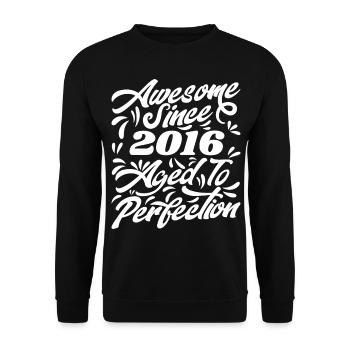 Awesome Since 2016 - Aged To Perfection, Gift 2016 - Unisex Sweatshirt - black - Front - Alina (178cm) & Michal (187cm)