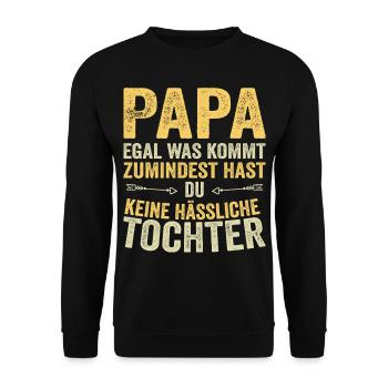Papa Père Fille Fête des pères - Sweat-shirt Unisexe - noir - Devant - Alina (178cm) & Michal (187cm)