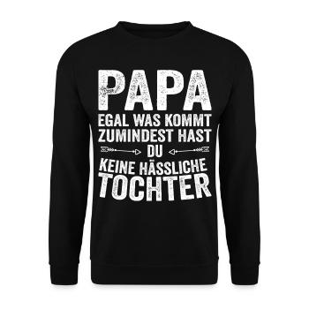 Papa Père Fille Fête des pères - Sweat-shirt Unisexe - noir - Devant - Alina (178cm) & Michal (187cm)