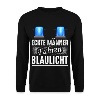 Police Real Men Gift BePo Police Officer - Unisex Sweatshirt - black - Front - Alina (178cm) & Michal (187cm)