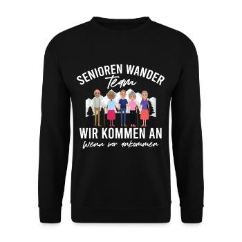 Senior Hiking Team - Unisex Sweatshirt - black - Front - Alina (178cm) & Michal (187cm)