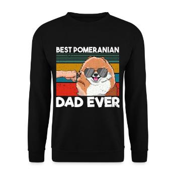 Best Pomeranian Dad Ever Bester Hunde Papa - Unisex Pullover - Schwarz - Vorne - Alina (178cm) & Michal (187cm)