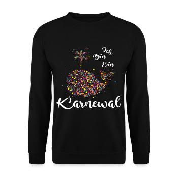 Ich Bin Ein Karnewal Konfetti Fasching Karneval - Unisex Pullover - Schwarz - Vorne - Alina (178cm) & Michal (187cm)