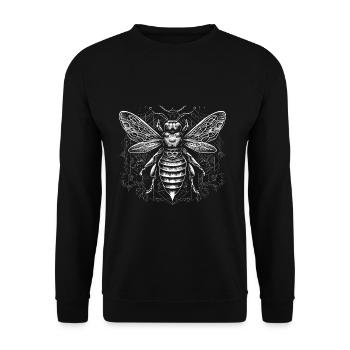 White bee with Aztec pattern - Unisex Sweatshirt - black - Front - Alina (178cm) & Michal (187cm)