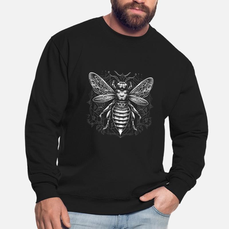 White bee with Aztec pattern Unisex Sweatshirt
