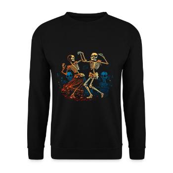 Dancing skeletons in the 50s look - Comic - Unisex Sweatshirt - black - Front - Alina (178cm) & Michal (187cm)