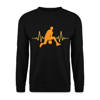 Heartbeat Basketball Pulse ECG | Colors can be changed - Unisex Sweatshirt - black - Front - Alina (178cm) & Michal (187cm)