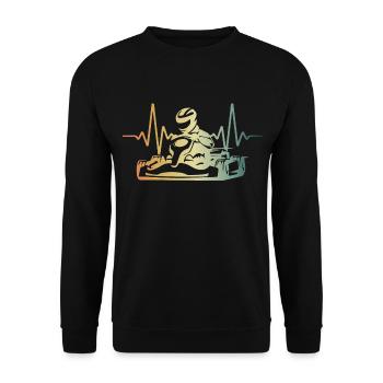Kart Heartbeat Go-Kart Racer Go Kart - Sweat-shirt Unisexe - noir - Devant - Alina (178cm) & Michal (187cm)