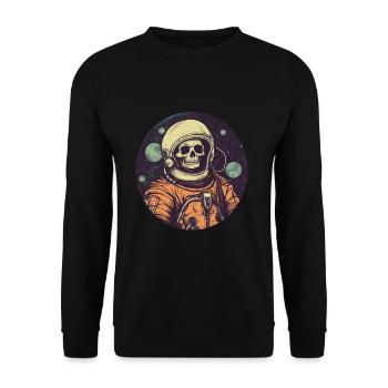 Creepy skeleton as an astronaut - Unisex Sweatshirt - black - Front - Alina (178cm) & Michal (187cm)