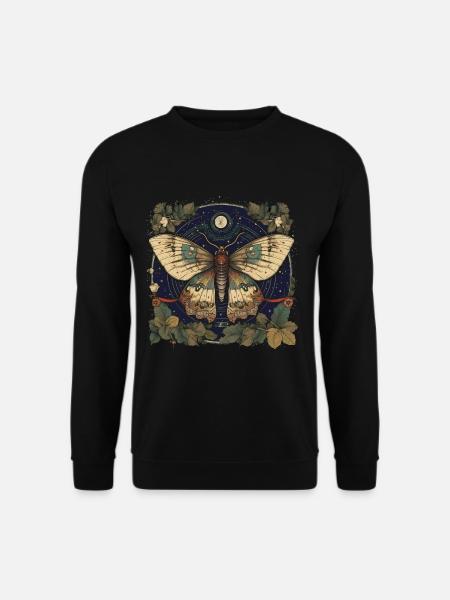 Mystische Motte mit magischem Herbarium - Unisex Pullover - Schwarz