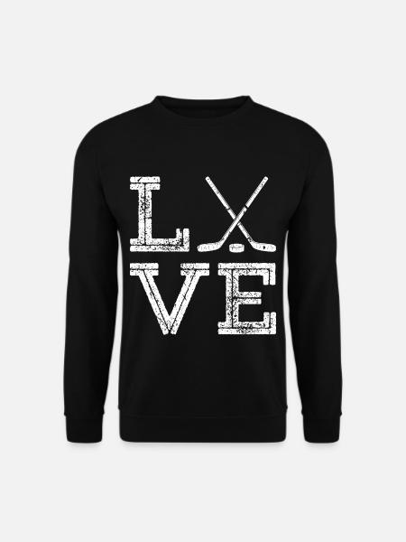 Hockeyspieler Love Eishockey - Unisex Pullover - Schwarz