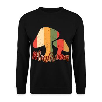 Mushroom Vintage Distressed - Unisex Pullover - Schwarz - Vorne - Alina (178cm) & Michal (187cm)