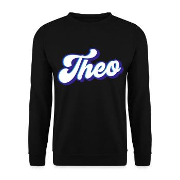 Theo | Farben änderbar - Unisex Pullover - Schwarz - Vorne - Alina (178cm) & Michal (187cm)