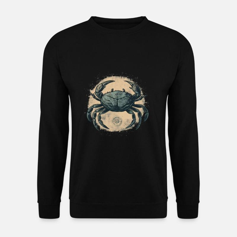 Blaue Krabbe, Krebs im Retro Style - Unisex Pullover - Schwarz
