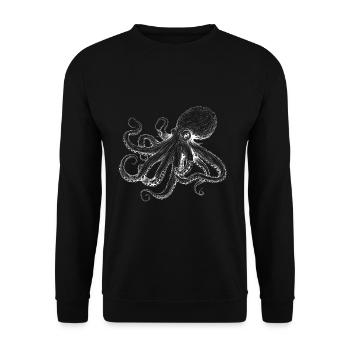 Illustration de poulpe tendre en blanc - Sweat-shirt Unisexe - noir - Devant - Alina (178cm) & Michal (187cm)
