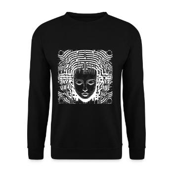 Gehirn Strukturen - Surreale Kunst - Unisex Pullover - Schwarz - Vorne - Alina (178cm) & Michal (187cm)