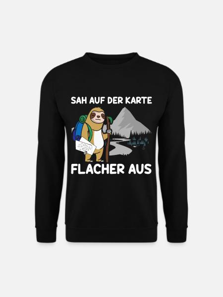 Sah Auf Der Karte Flacher Aus Faultier - Unisex Pullover - Schwarz