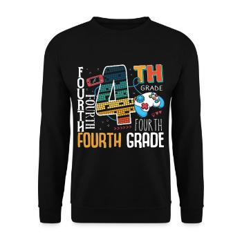 4. Klasse Gaming Schulkind - Unisex Pullover - Schwarz - Vorne - Alina (178cm) & Michal (187cm)