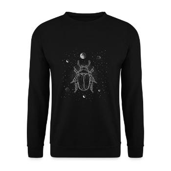 Coccinelle dans l’espace - Graphiques de lignes minimalistes - Sweat-shirt Unisexe - noir - Devant - Alina (178cm) & Michal (187cm)