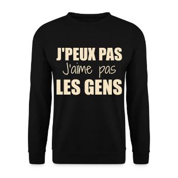 J'peux pas j'aime pas les gens - Sweat-shirt Unisexe - noir - Devant - Alina (178cm) & Michal (187cm)